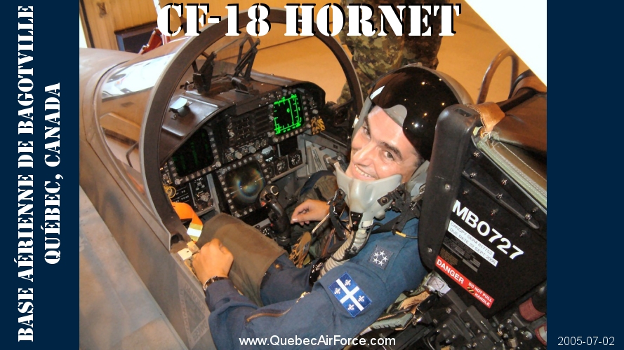 Jimmy Beattie inside an RCAF Hornet CF-18 : 2005-07-02