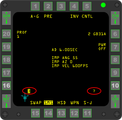 Step 4a: Select JDAM, PWR ON, ALN 