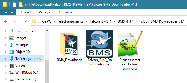 BMS Updater - Liste des fichiers extraits