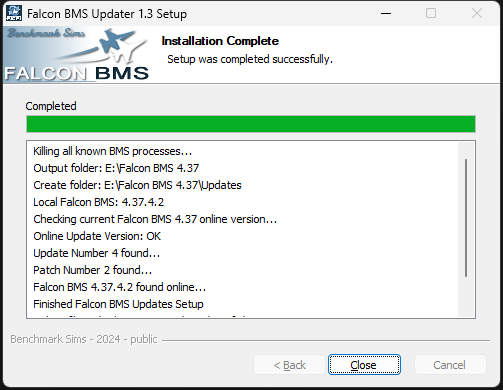 Update completed