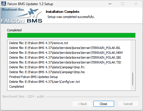 Update completed