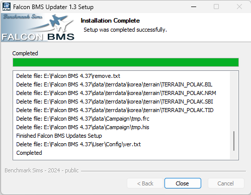 Update completed