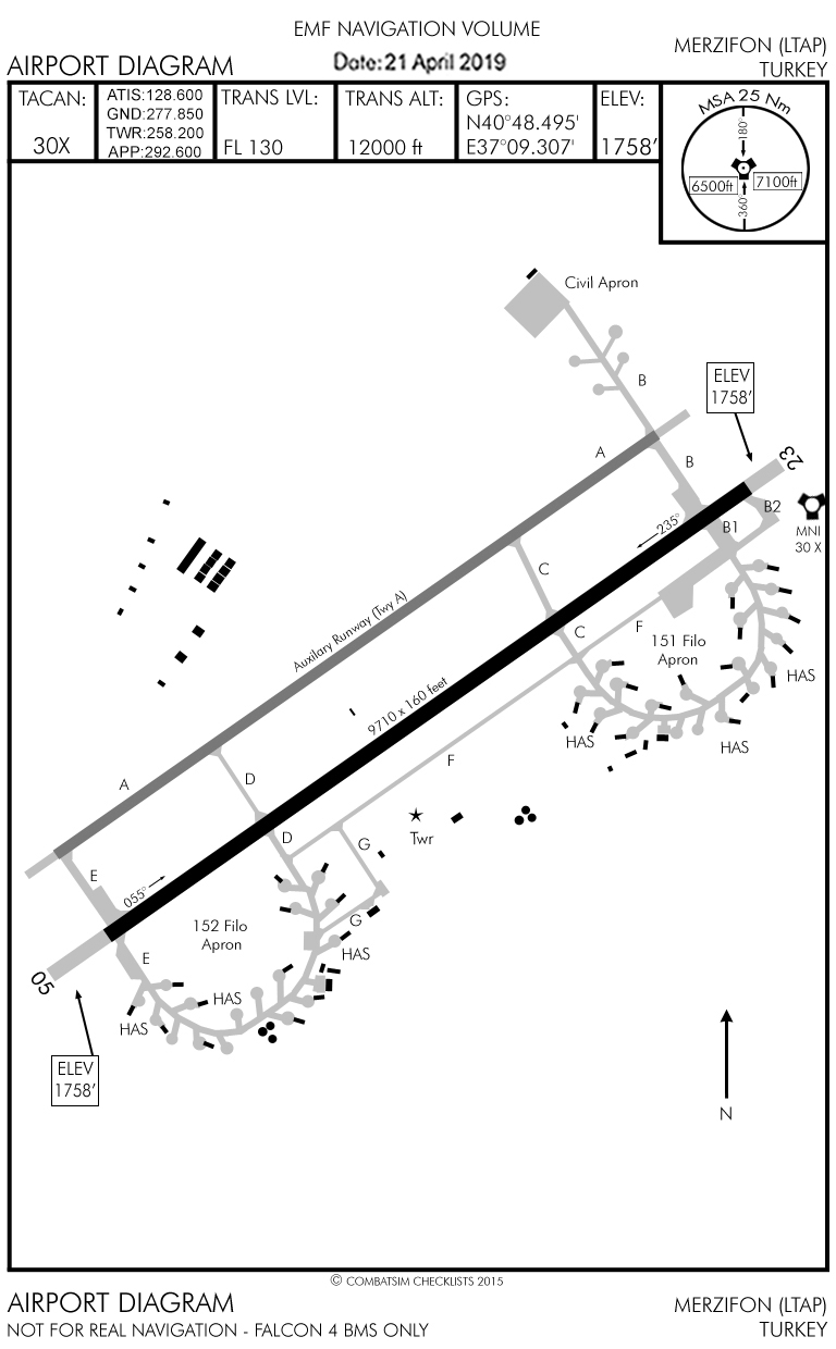 Merzifon airport Diagram