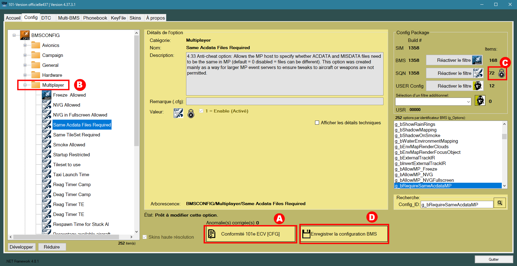 Configuration du simulateur