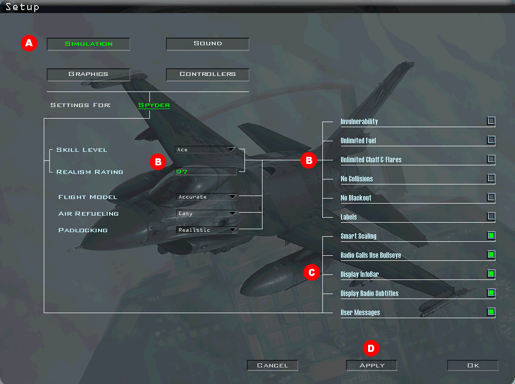 Configuration du simulateur